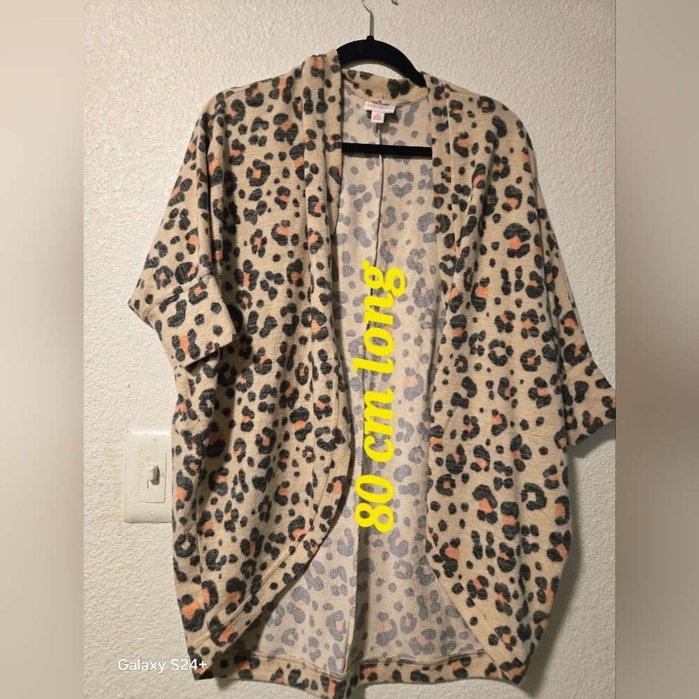 LuLaRoe Tan and Black Leopard Print Cardigan - Picture 7 of 8
